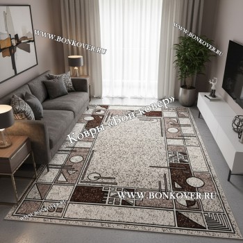 Ковер Лайт Карпет New 4 Дизайн 03 Бежево-Коричневый